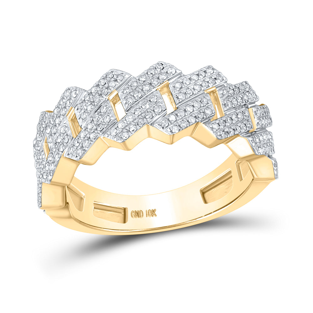 3/4CTW-DIA P1P2 CUBAN MENS RING SIZE 10