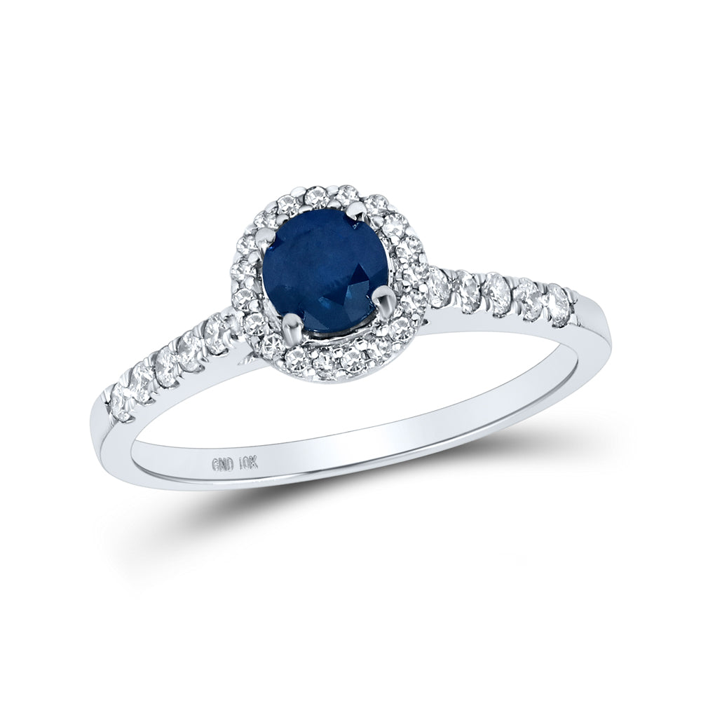 1/4CT-DIA CN 1/2CT-SAPP NATURAL GEM RING
