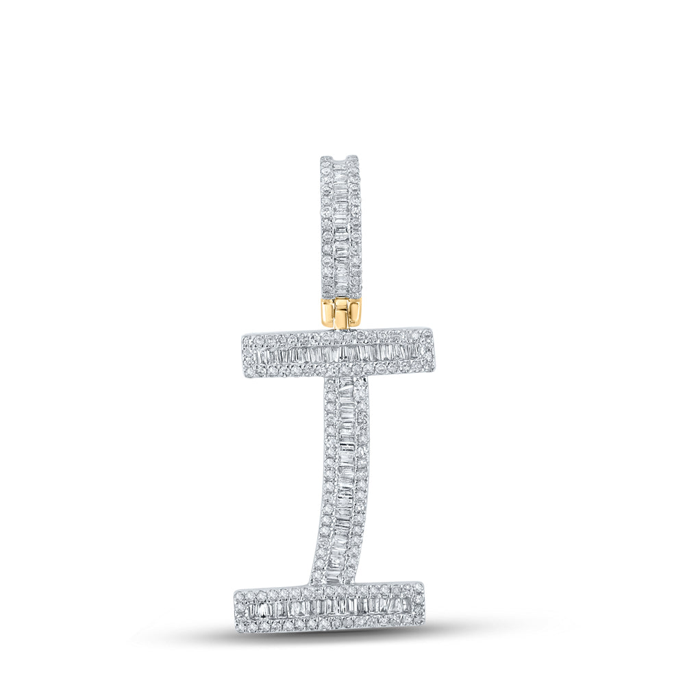3/4CTW-DIA P1 INITIAL "I" MENS CHARM