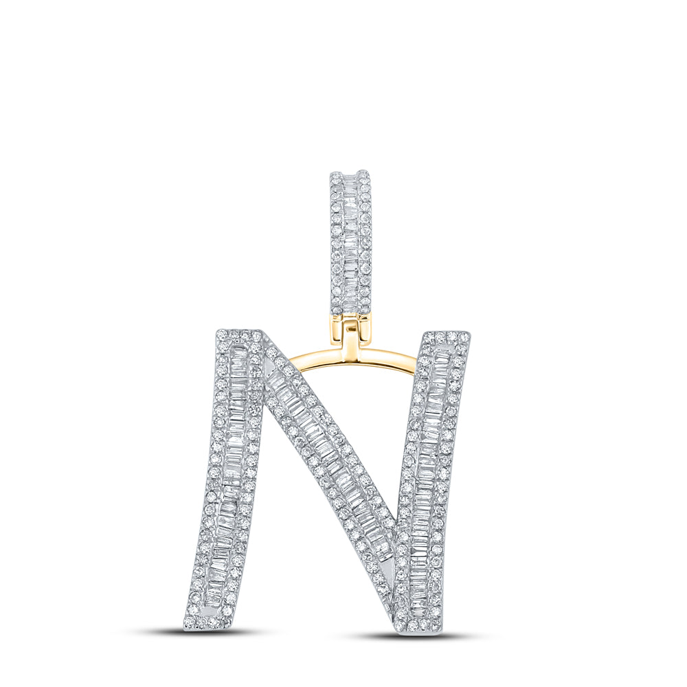 7/8CTW-DIA P1 INITIAL "N" MENS CHARM