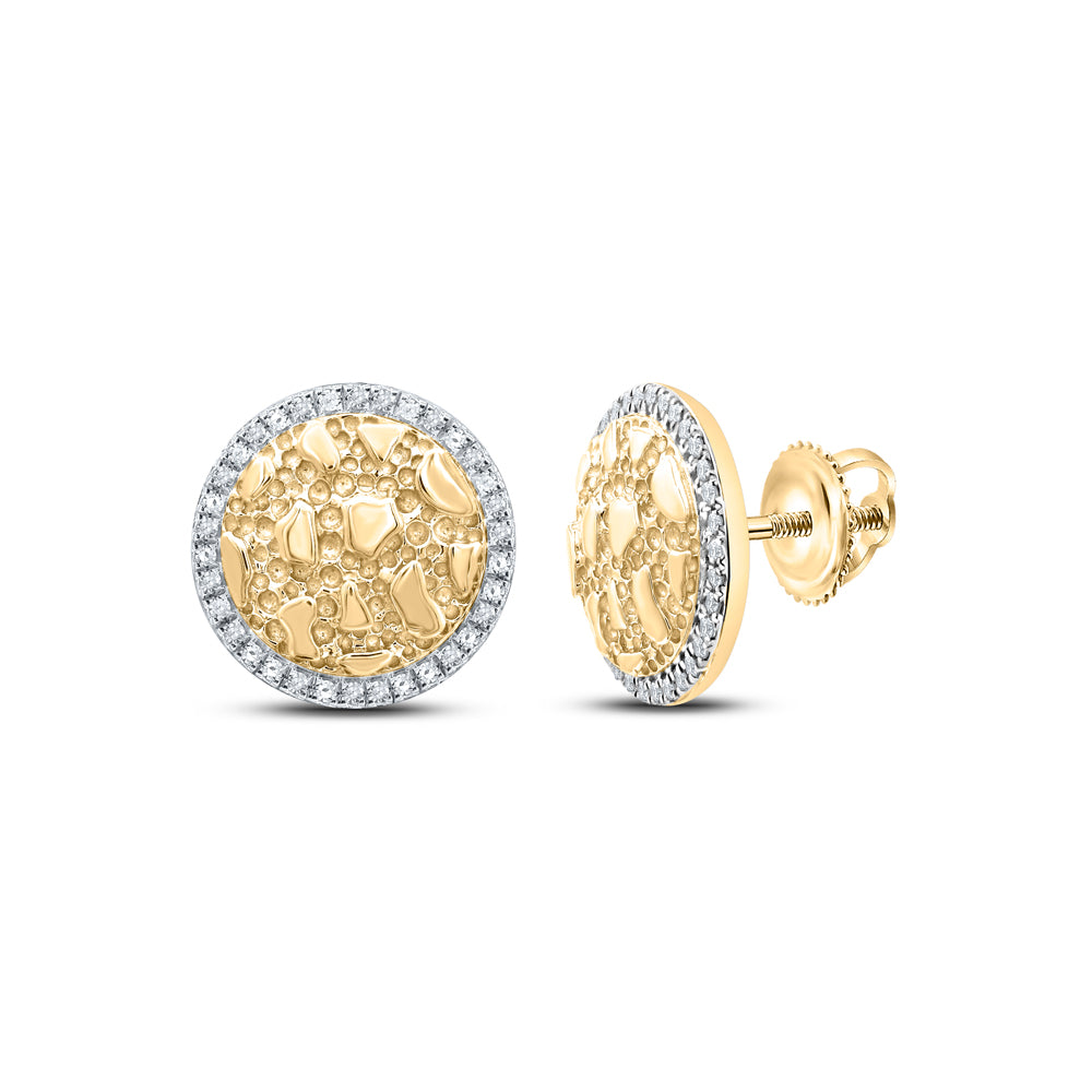 1/6CTW-DIA CN NUGGETS ROUND EARRING