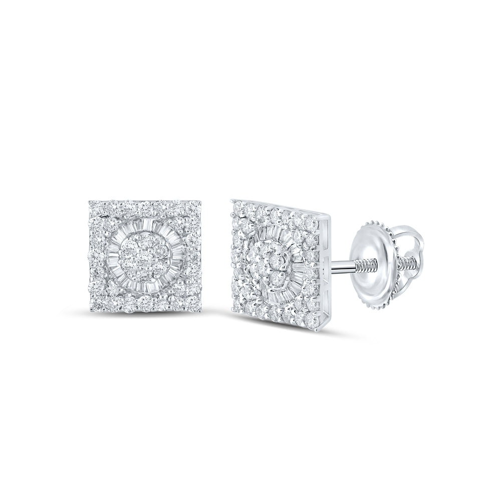 7/8 CTW-DIA NK BAGUETTE SQUARE EARRING
