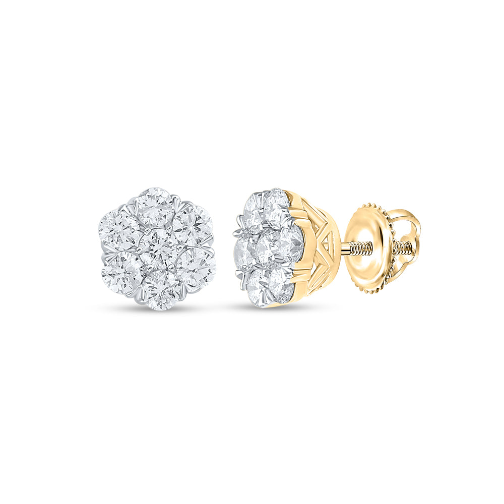 1CTW-DIA CN FASHION FLOWER EARRING