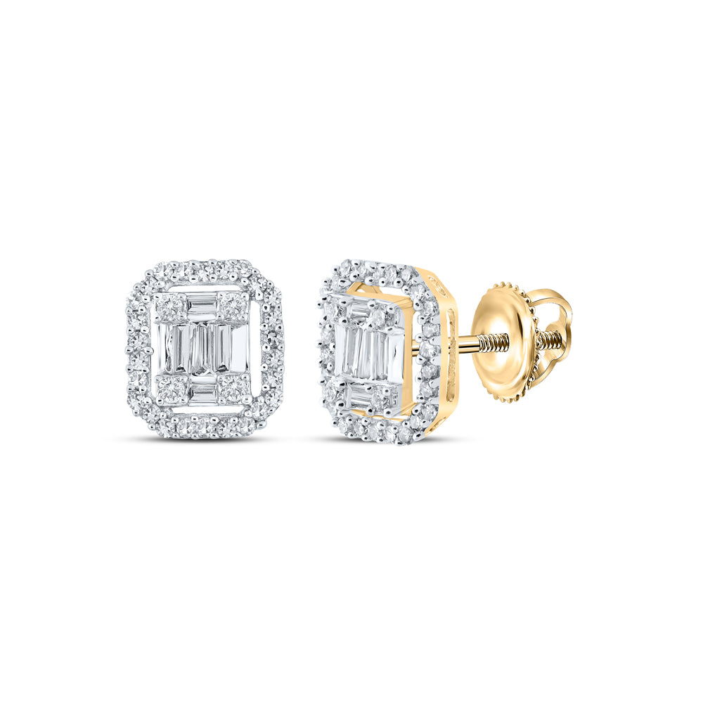 3/8CTW-DIA NK EMERALD EARRING
