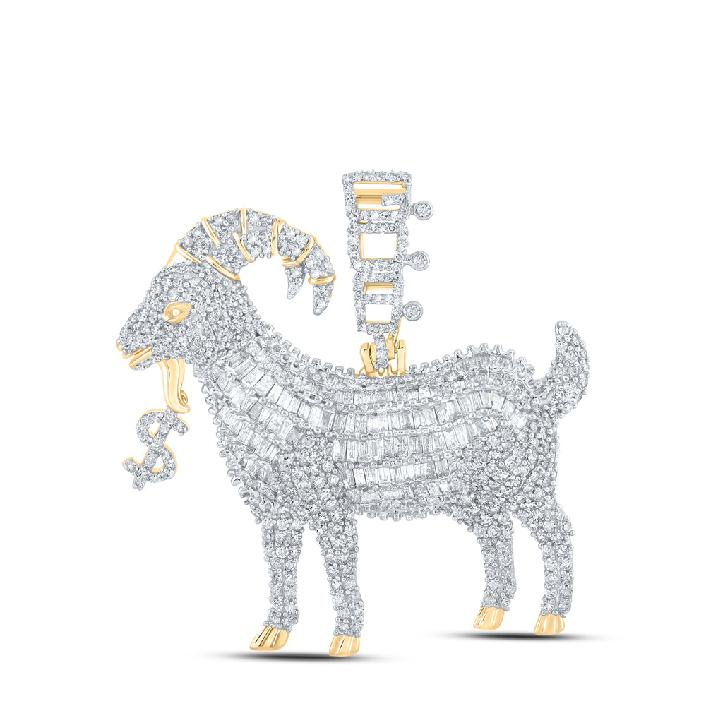 3 1/3CTW-DIA NK GOAT WITH DOLLAR BELL MENS CHARM