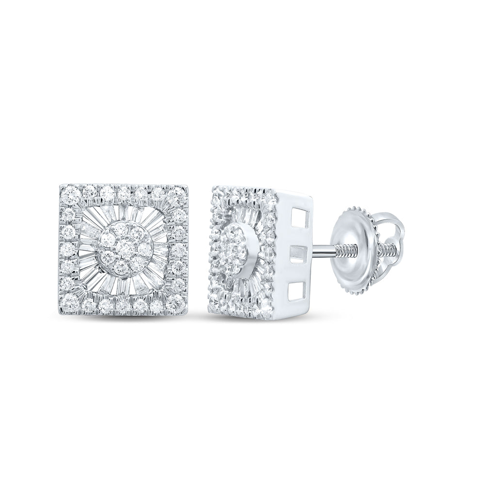 1 1/4CTW-DIA NK SQUARE EARRING
