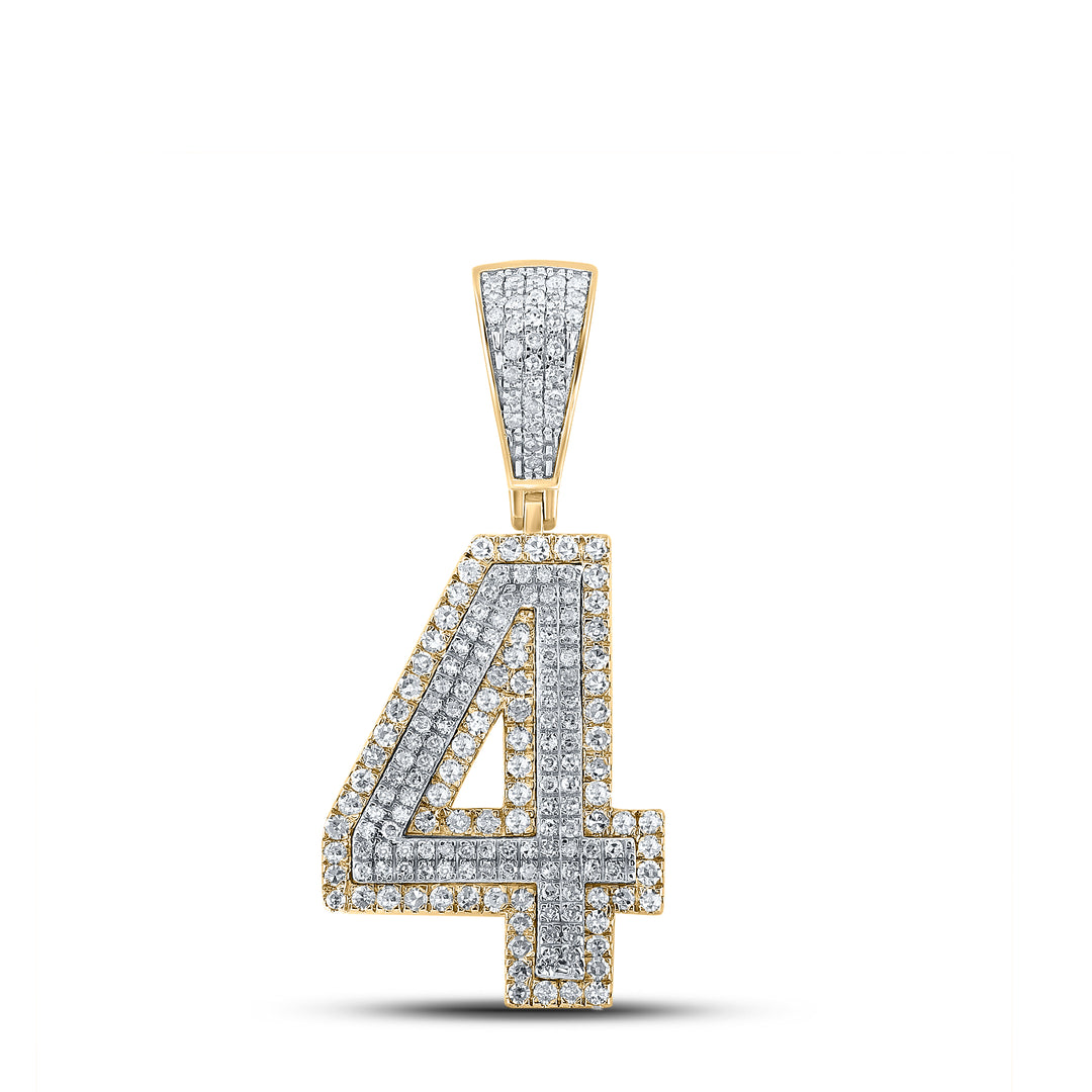 3/4CTW-DIA CN NUMBER "4" MENS CHARM
