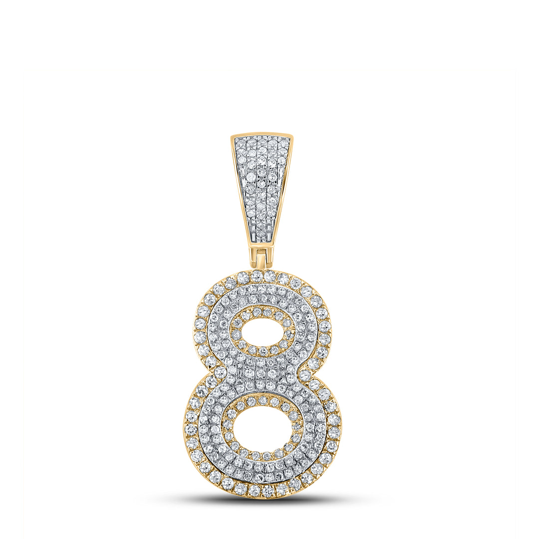 3/4CTW-DIA CN NUMBER "8" MENS CHARM