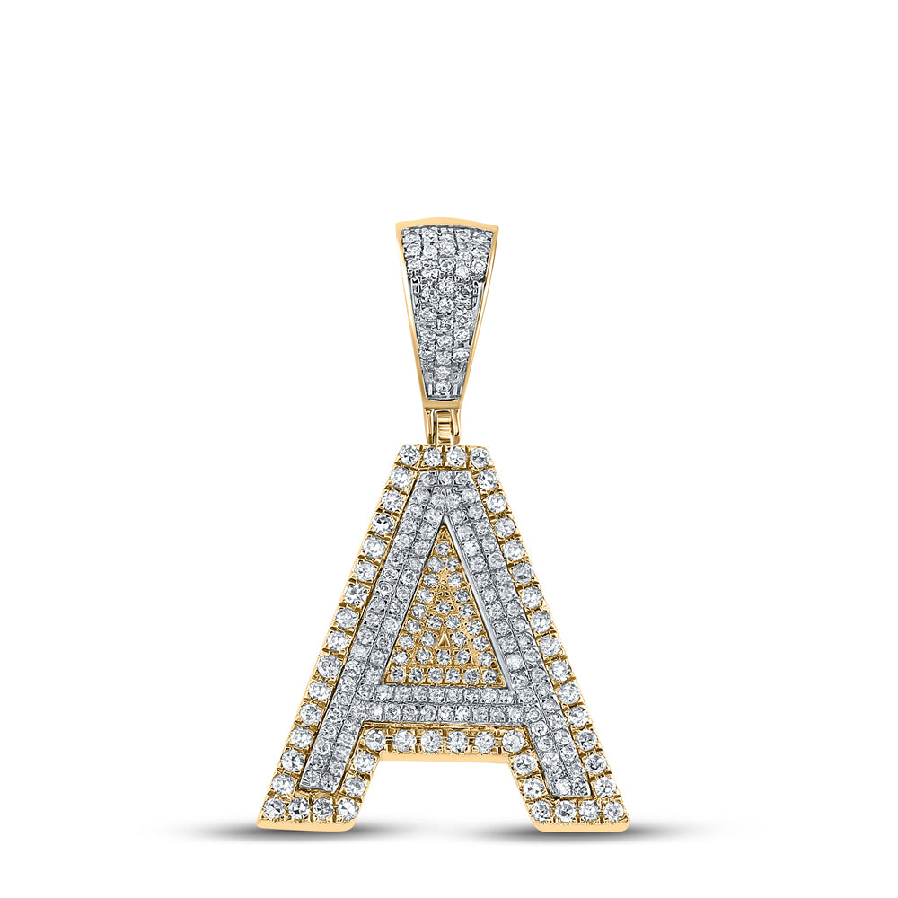 3/4CTW-DIA CN INITIAL "A" MENS CHARM