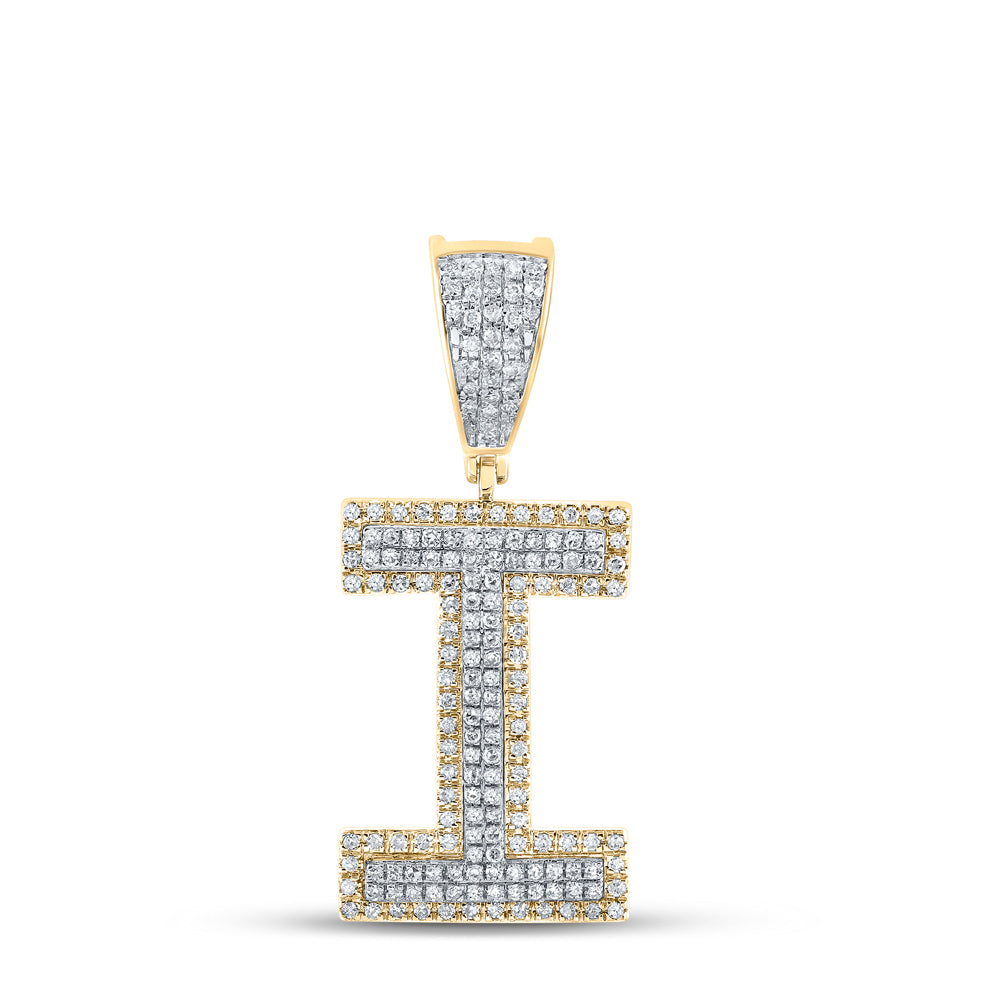 1/2CTW-DIA CN INITIAL "I" MENS CHARM