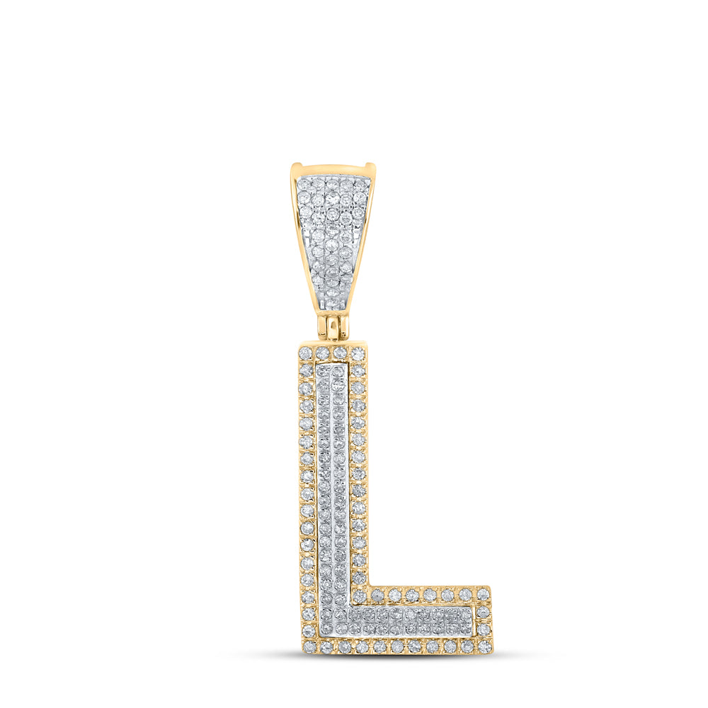 1/3CTW-DIA CN INITIAL "L" MENS CHARM