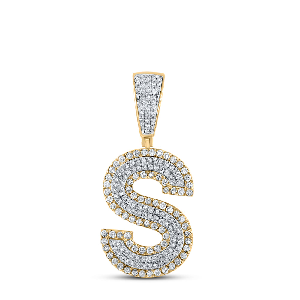 3/4CTW-DIA CN INITIAL "S" MENS CHARM