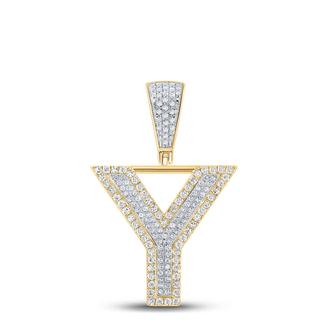 5/8CTW-DIA CN INITIAL "Y" MENS CHARM