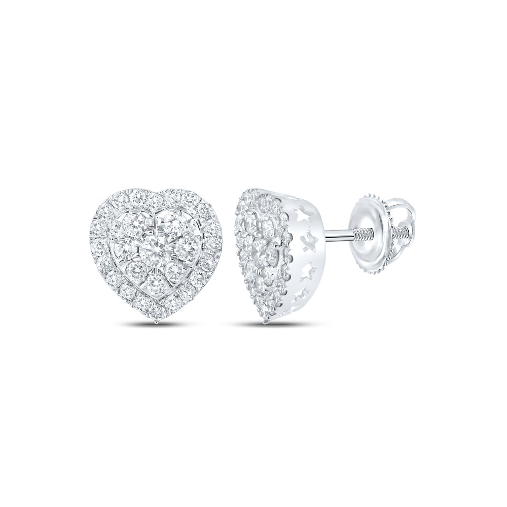 2CTW-DIA CN HEART EARRING