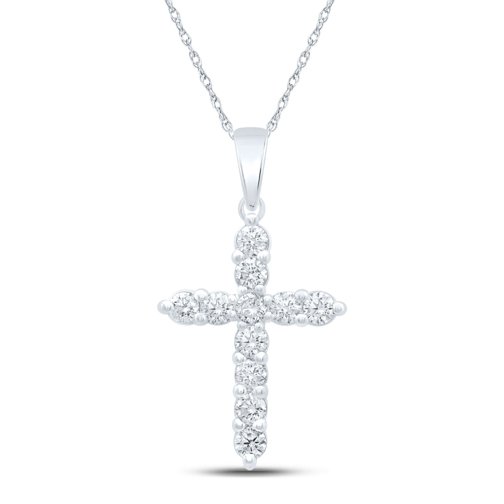 1CTW-DIA CN CROSS PENDANT