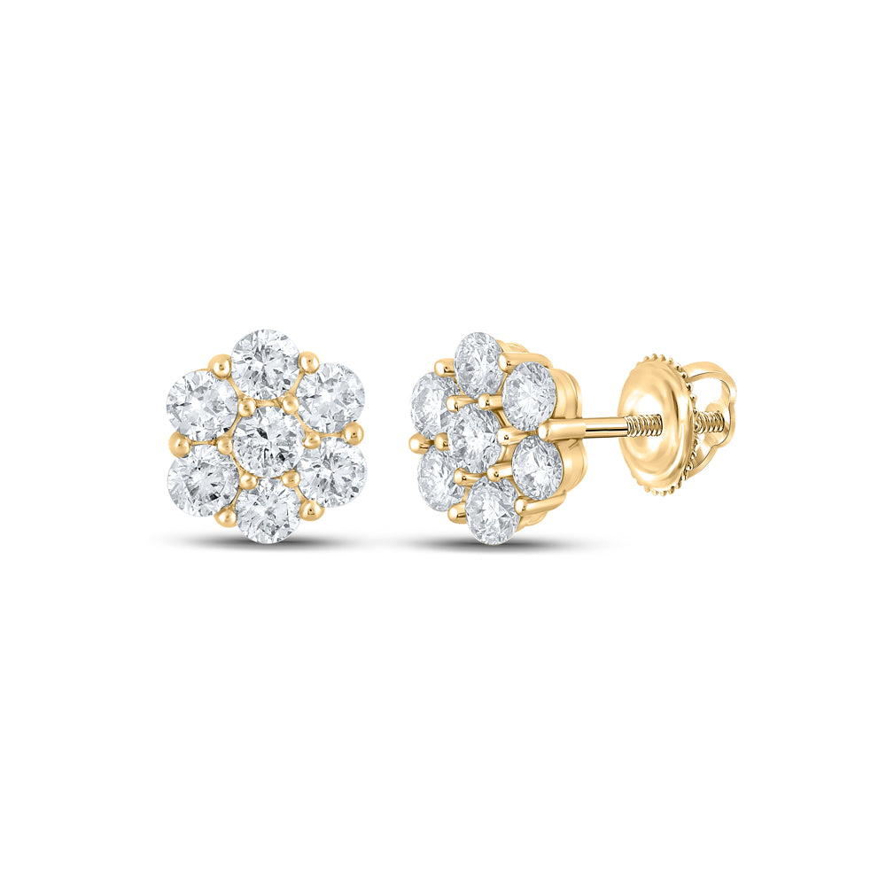 1 7/8CTW-DIA NK 7 STONE FLOWER EARRING