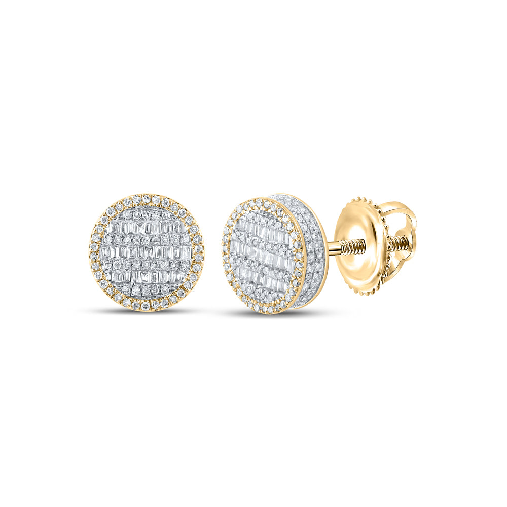 1CTW-DIA CN BAGUETTE ROUND SHAPE EARRING