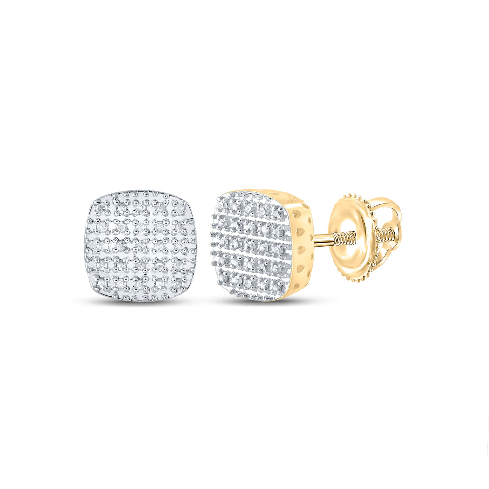 1/8CTW-DIA P3 MENS CUSHION EARRING