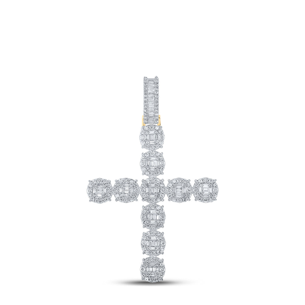 1 7/8CTW-DIA NK CROSS MENS CHARM