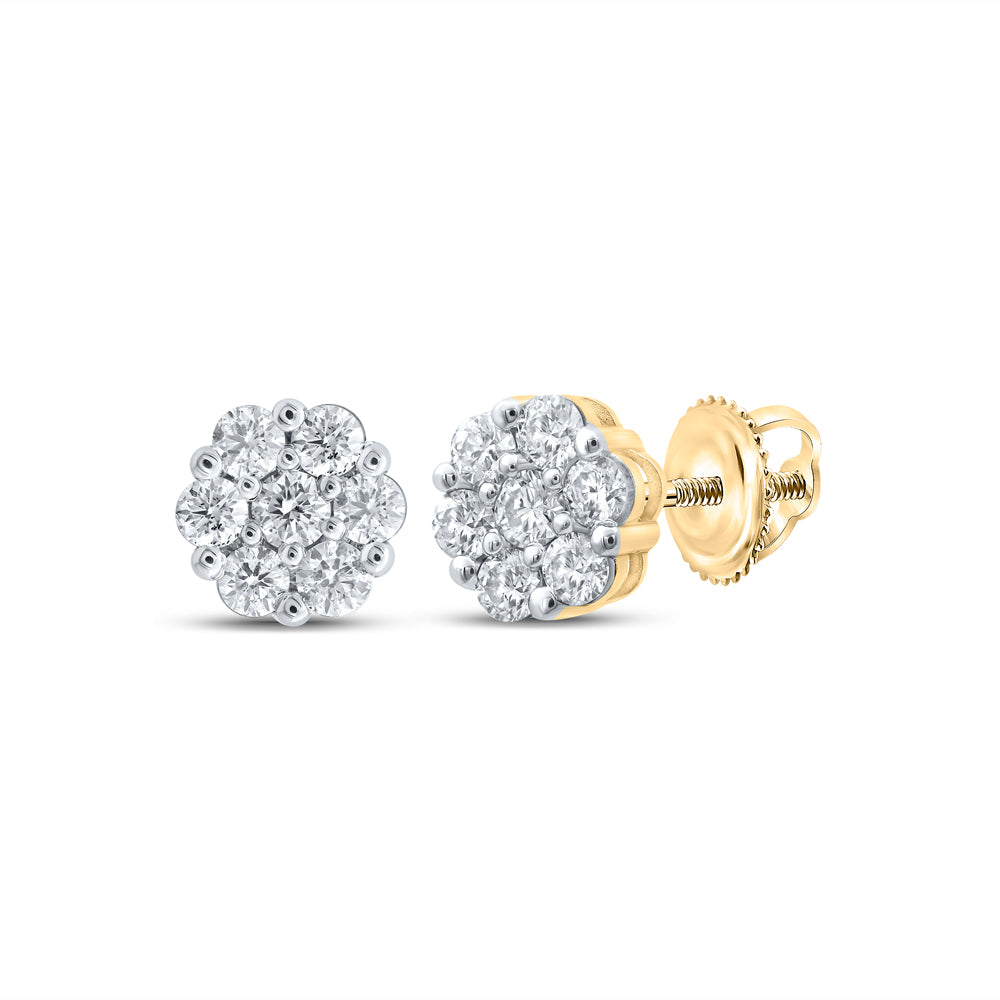 1 1/5CTW-DIA NK FLOWER EARRING