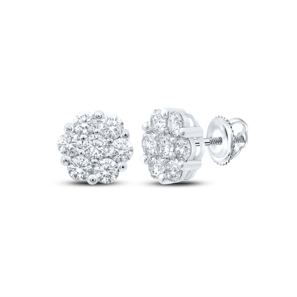 2CTW-DIA NK FLOWER EARRING