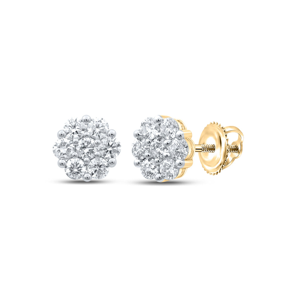 2 5/8CTW-DIA NK FLOWER EARRING