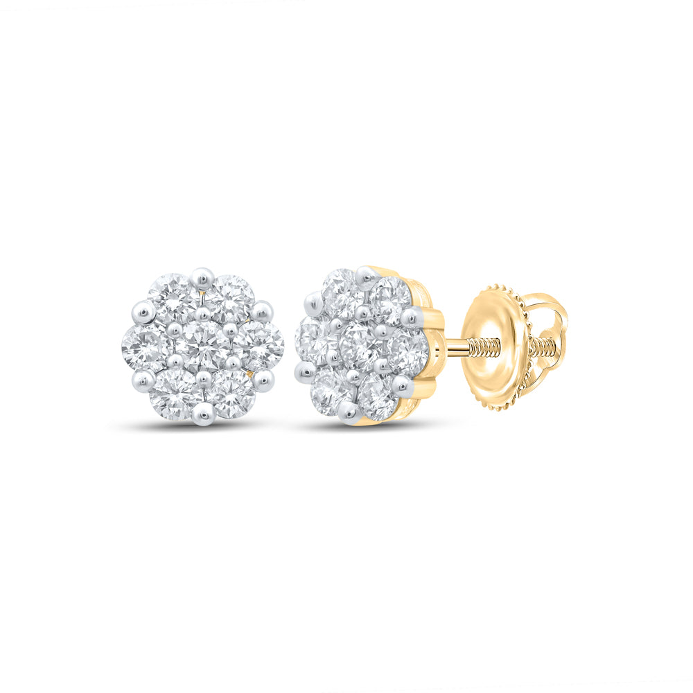 2 7/8CTW-DIA NK FLOWER EARRING