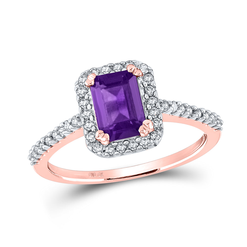 1/4CTW-DIA 7/8CT-AM SYNTHETIC GEMSTONE RING