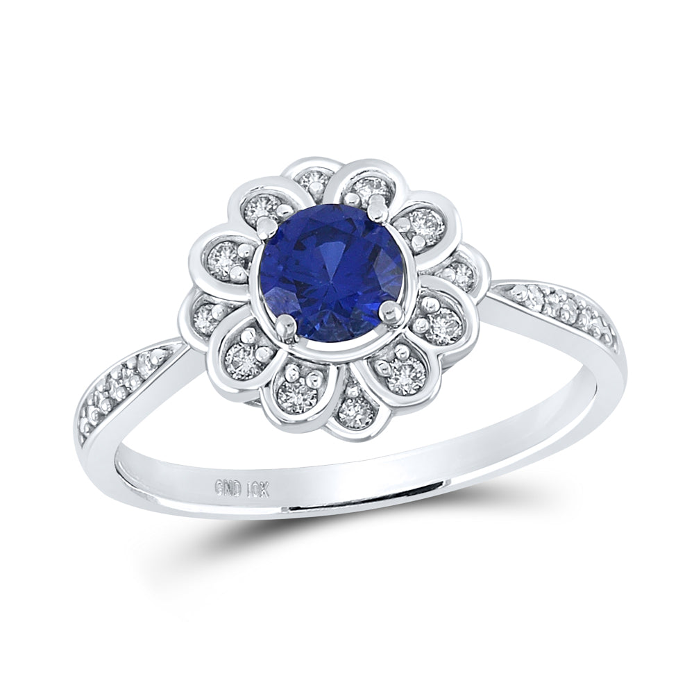 1/6CTW-DIA 5/8CT-LBS SYNTHETIC GEMSTONE RING