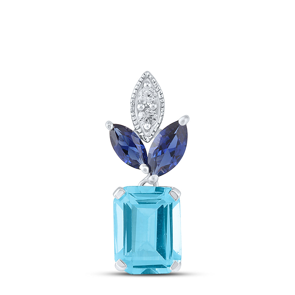 1/20CTW-DIA 5/8CT-LBS 2 CT-BT SYNTHETIC GEMSTONE PENDANT