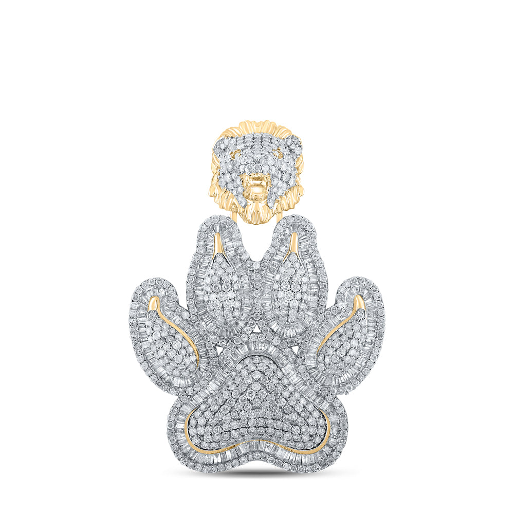 6 5/8CTW-DIA NK PAW MENS CHARM WITH TIGER FACE LOOP