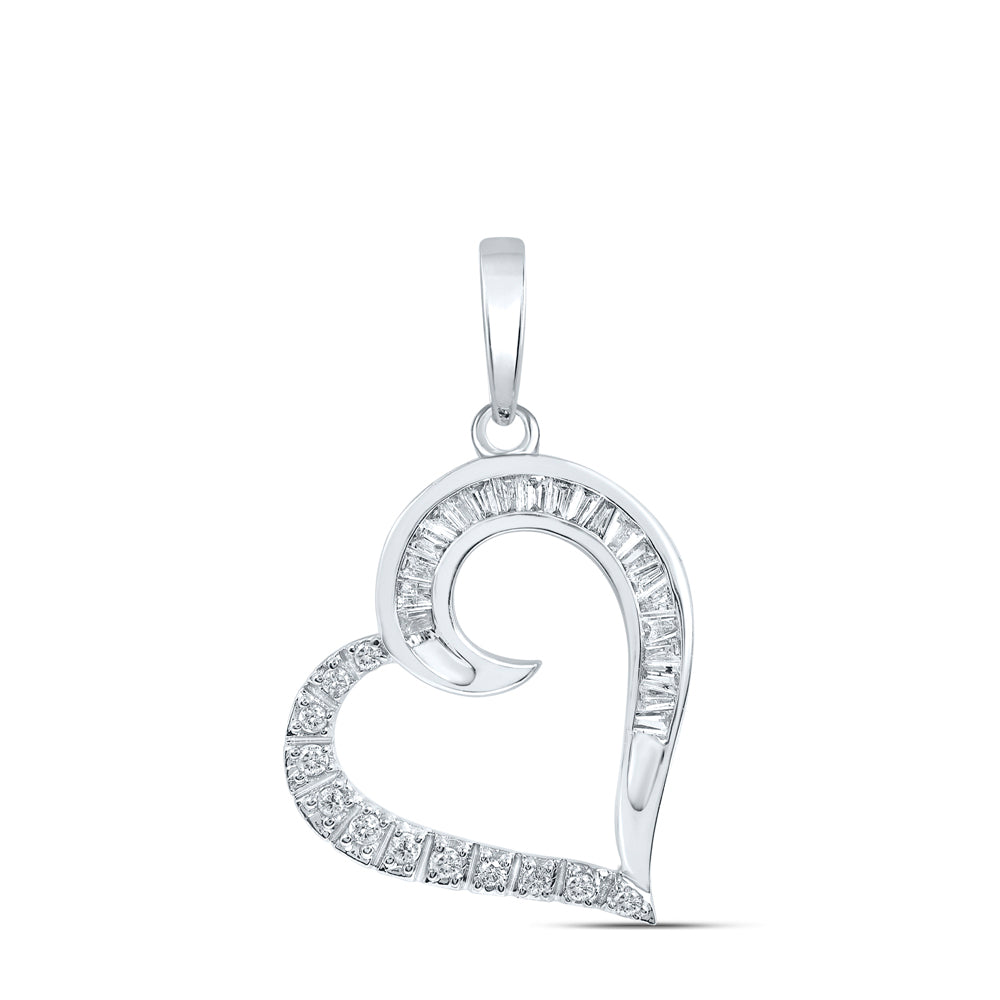 1/6CTW-DIA CN HEART PENDANT