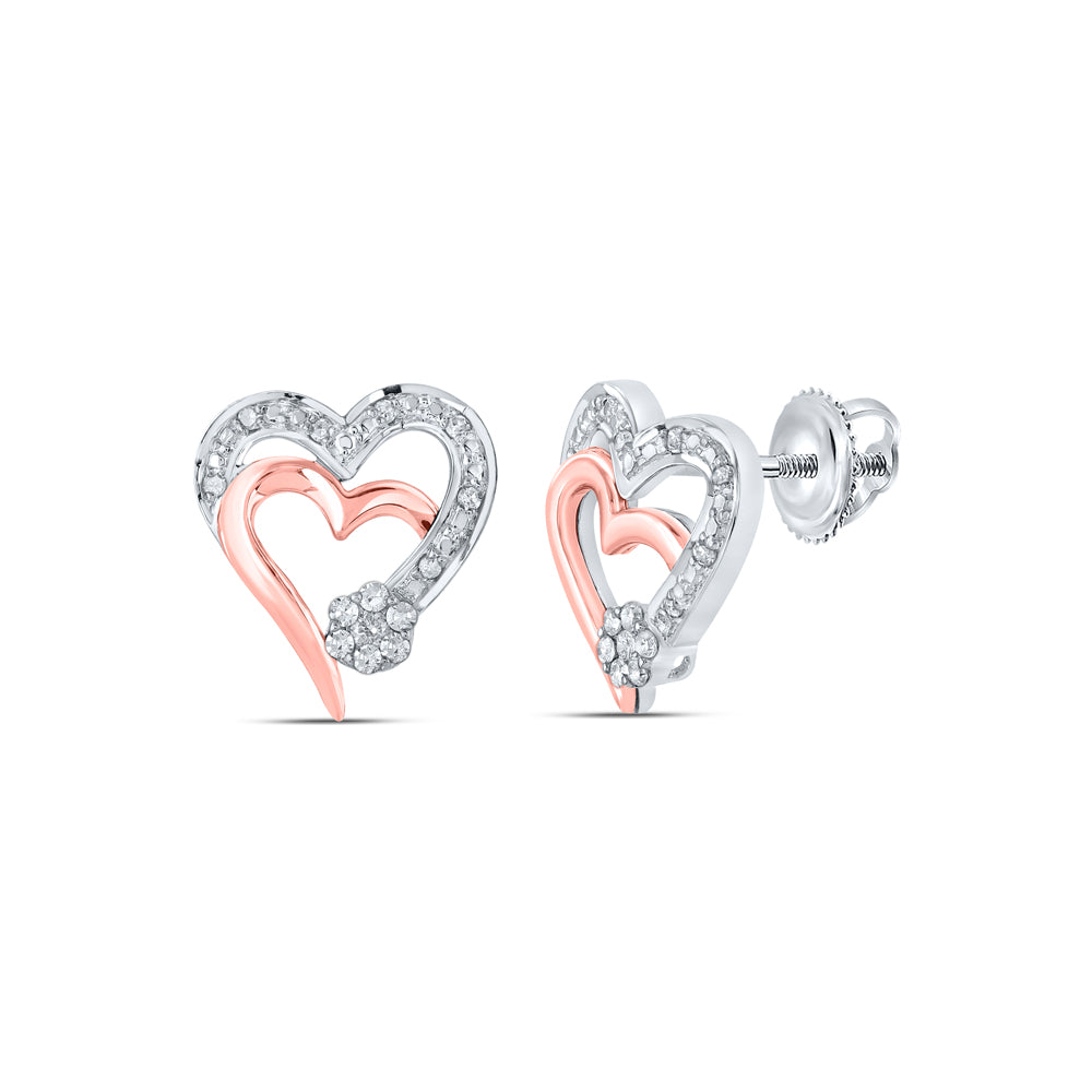 1/6CTW-DIA CN HEART EARRING