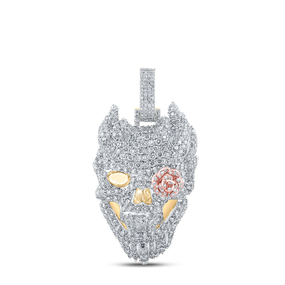 61/2CTW-DIA NK SKELETON FACE MENS CHARM