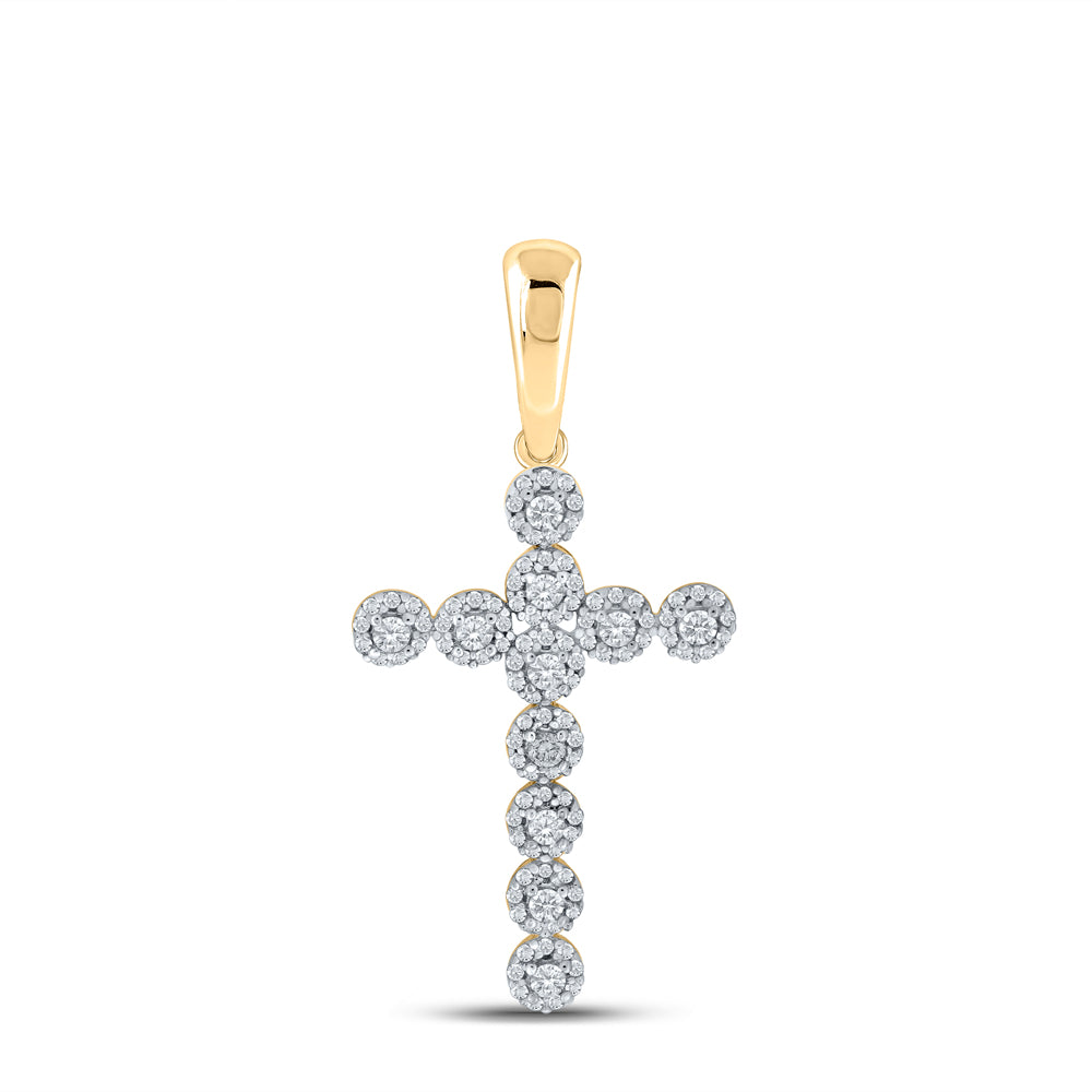 3/4CTW-DIA CN CROSS MENS CHARM