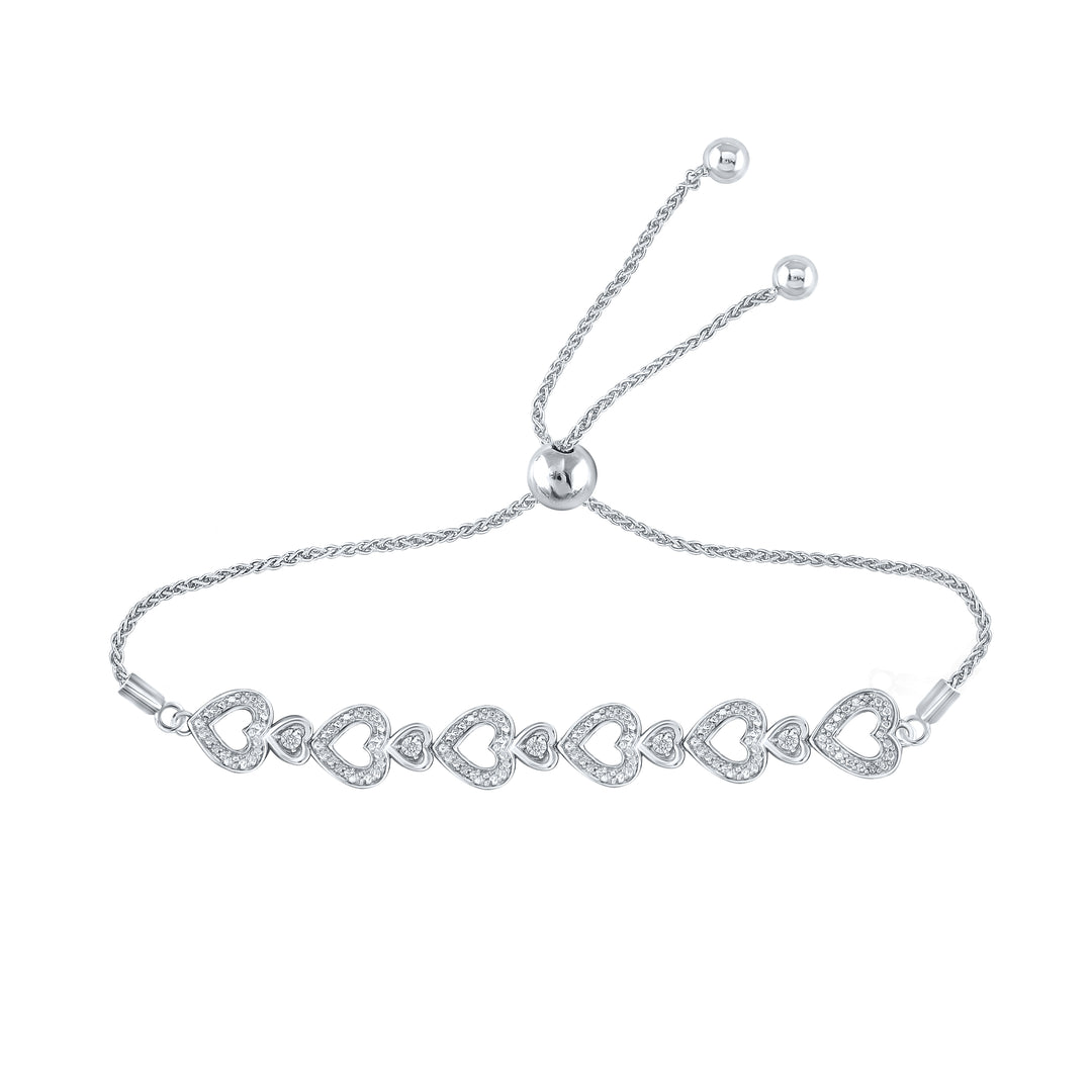 1/20CTW-DIA P2 HEART GIFT BOLO BRACELET (INCH 9.50)