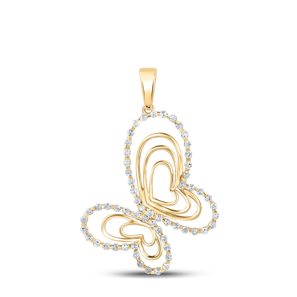 1/3CTW-DIA CN BUTTERFLY HEART PENDANT