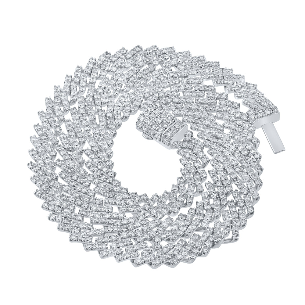 18 3/4CTW-DIA NK (8.40MM) STRAIGHT CUBAN MENS CHAIN (20 INCH)
