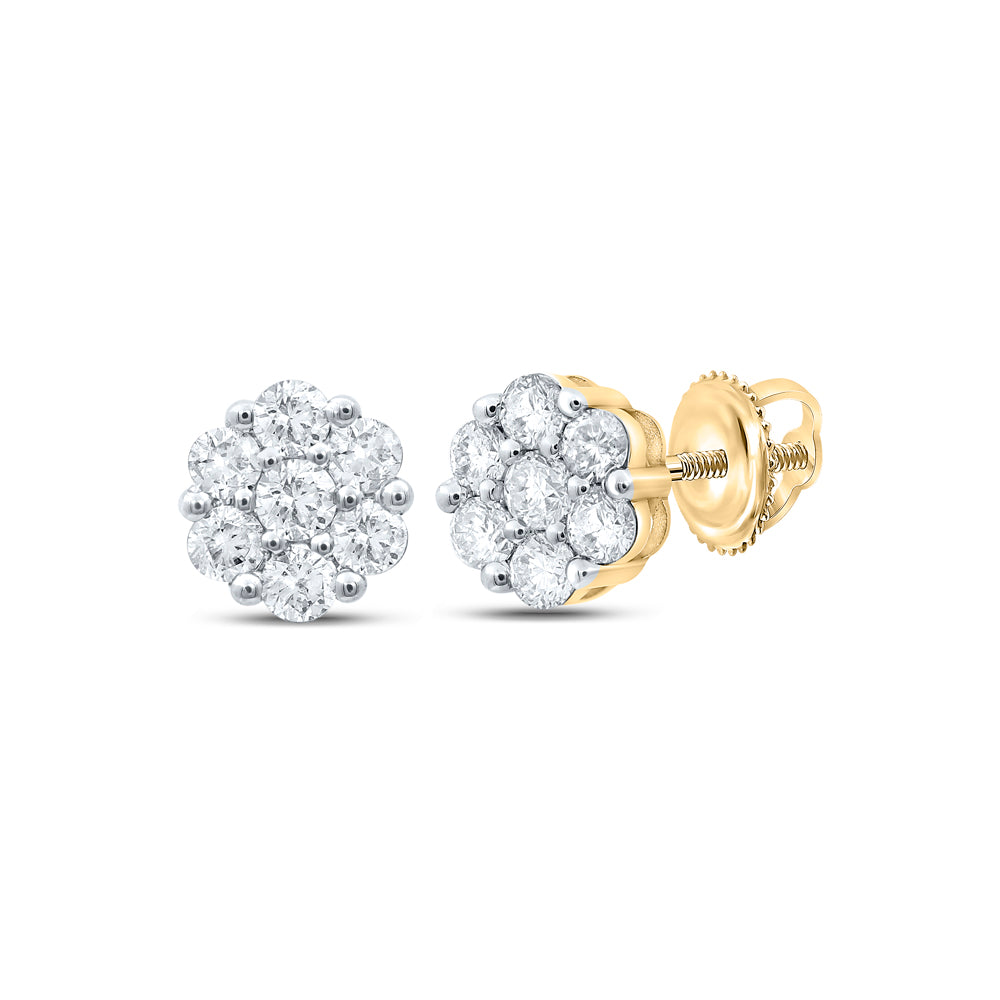 1CTW-DIA NK FLOWER EARRING