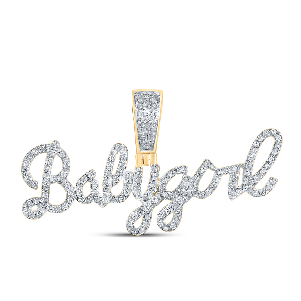 3/8CTW-DIA P1P2 "BABYGIRL" MENS CHARM