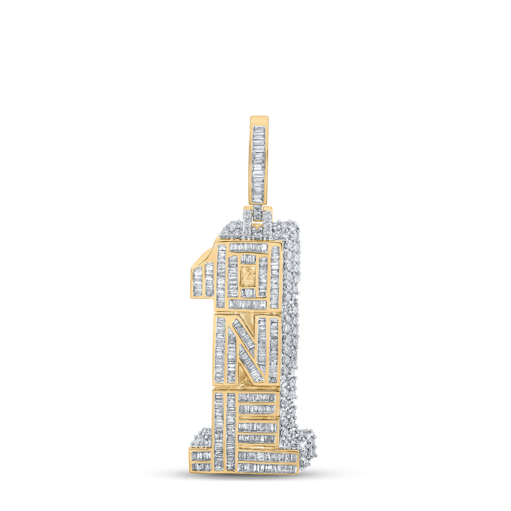 2 5/8CTW-DIA NK NUMBER "1" MENS CHARM