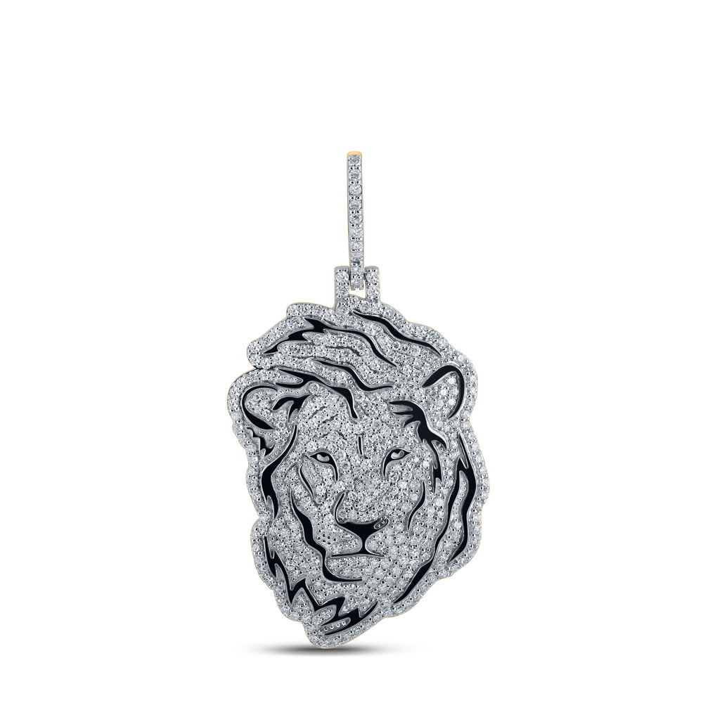 2 1/4CTW-DIA NK LION FACE MENS CHARM