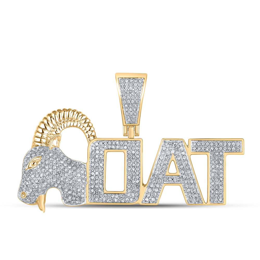 1CTW-DIA P1P2 "GOAT" INITIAL MENS CHARM