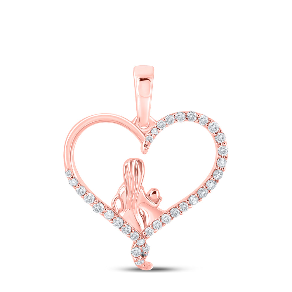 1/5CTW-DIA P1 MOM CHILD HEART GIFT PENDANT