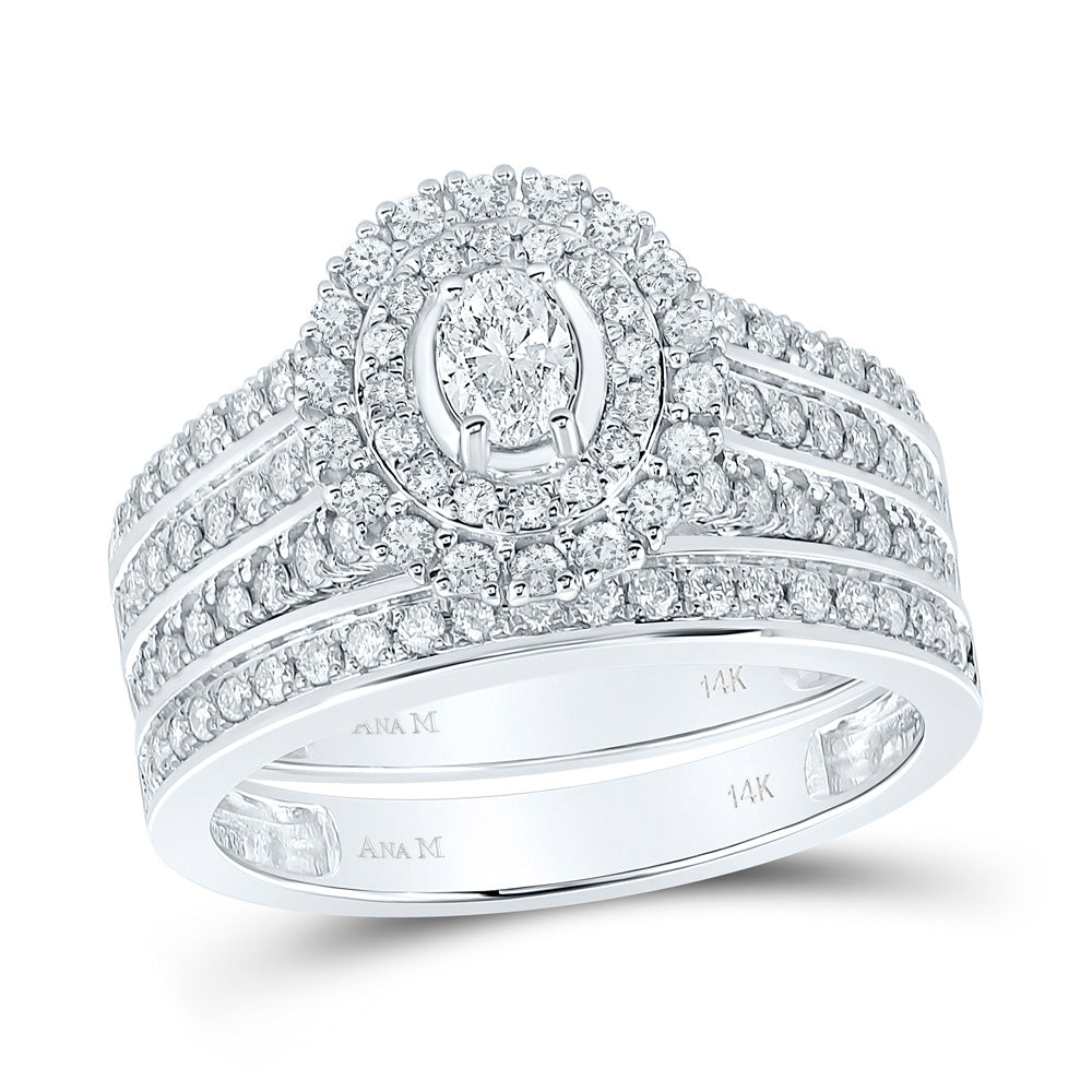 1CTW-DIA ANA M 1/5CT-COVAL DOUBLE HALO BRIDAL SET RING