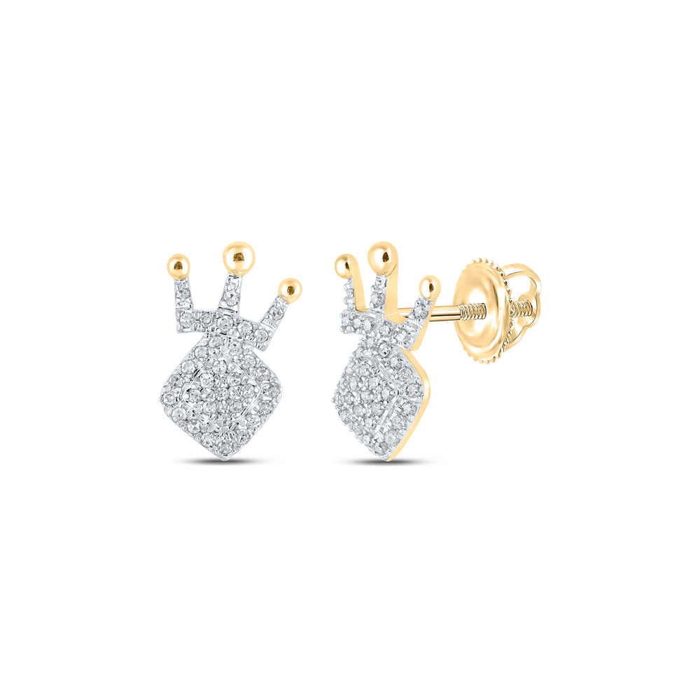 1/5CTW-DIA P1P2 CROWN EARRING