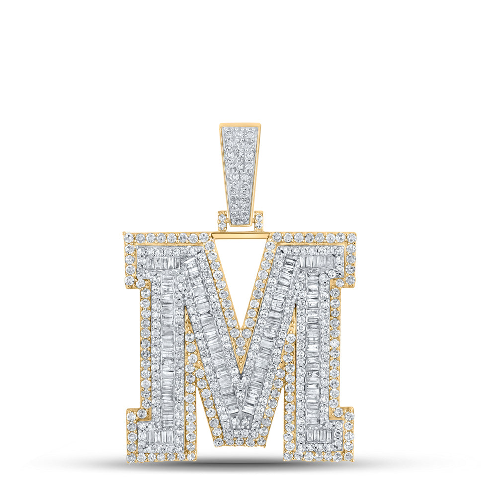 2 7/8CTW-DIA CN MENS INITIAL "M" PENDANT