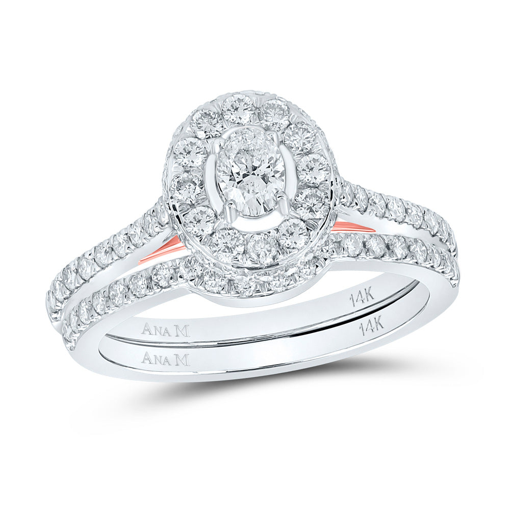 1CTW-DIA ANA M 1/5CT-COVAL SINGLE HALO BRIDAL SET RING