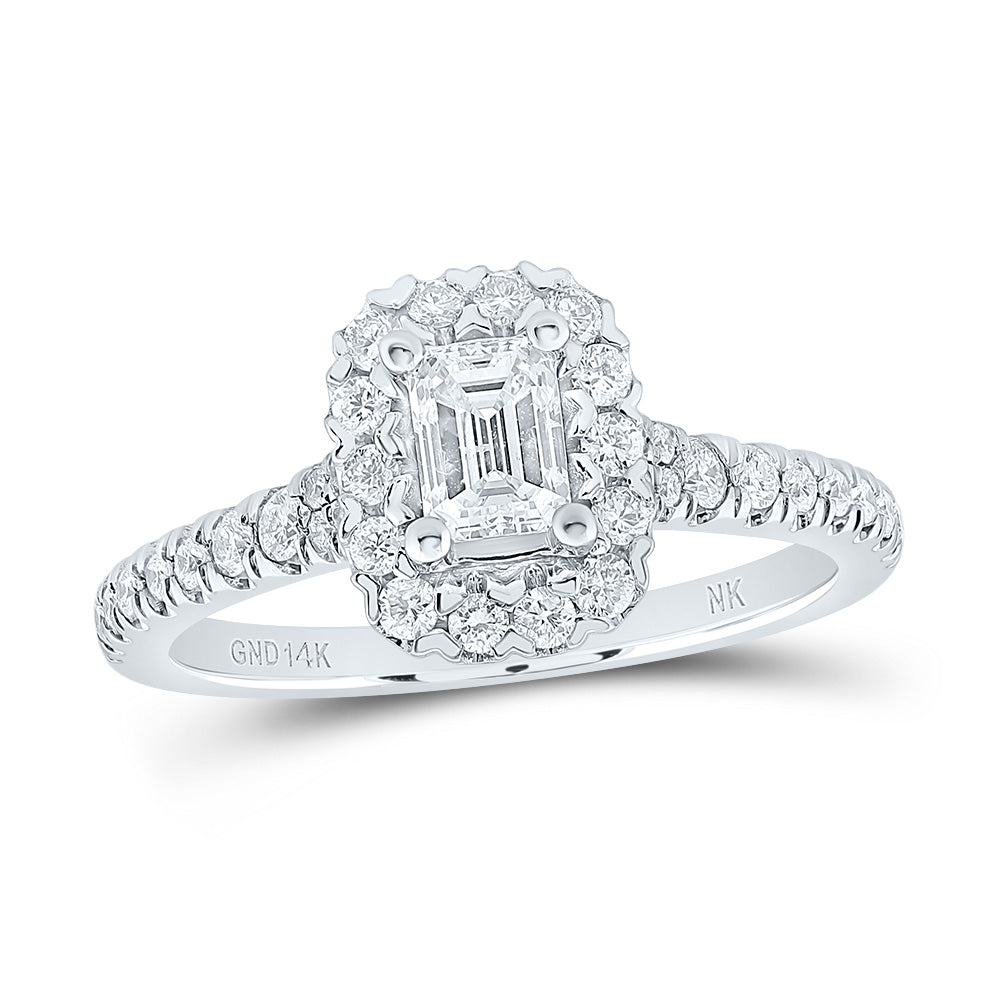 1 CTW-DIA NK 1/2CT-CEME SINGLE HALO ENGAGEMENT RING
