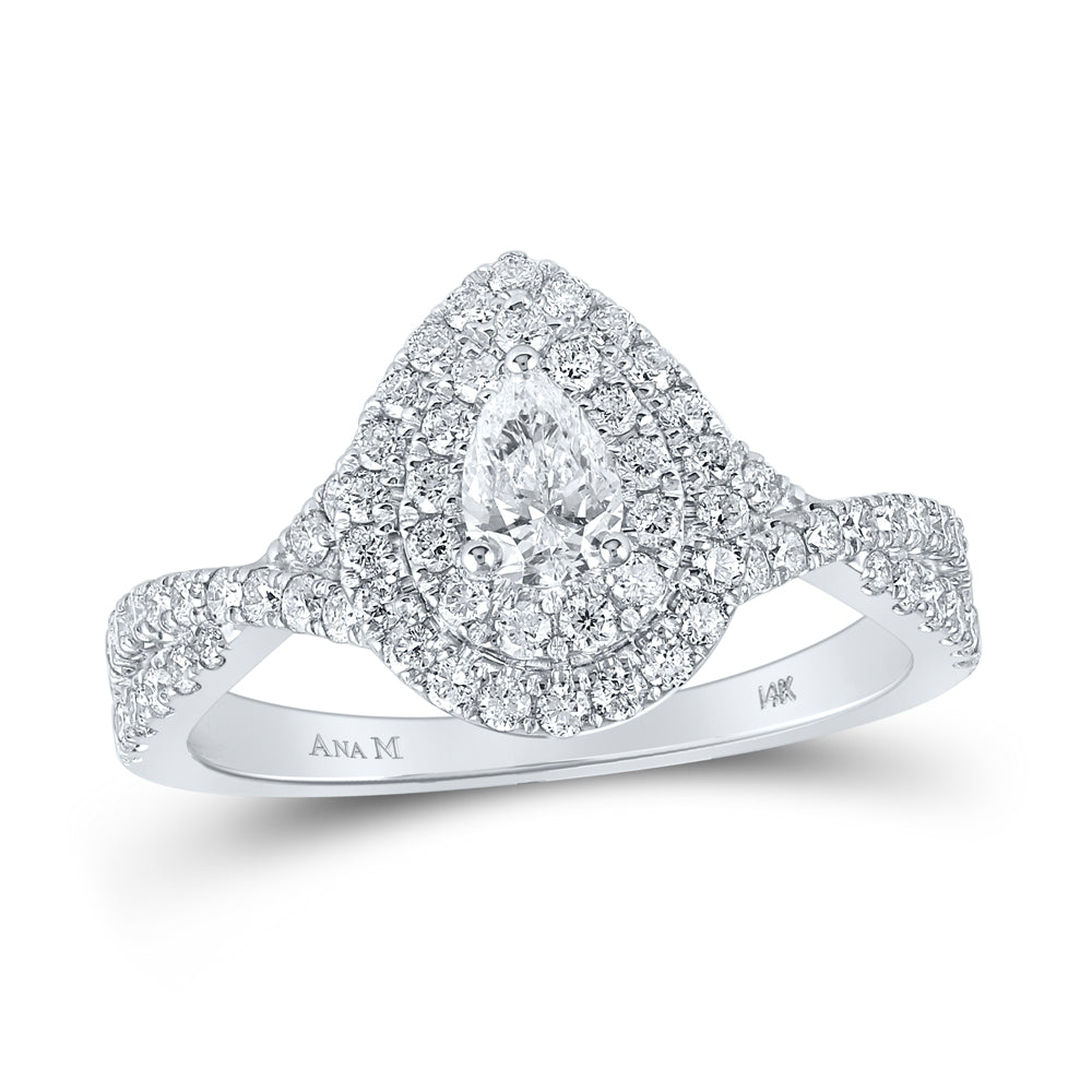 1 CTW-DIA ANA M 1/3CT-CPEAR ENGAGEMENT DOUBLE HALO